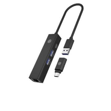IcyBox IB-HUB1439-LAN 4 Port Hub s USB 3.2 Type-A ili Type-C priključkom