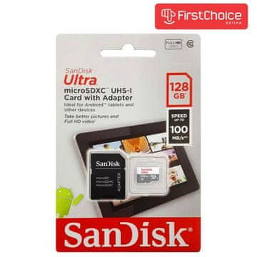 SanDisk Ultra microSDXC 128GB + SD adapter 100MB/s Klasa 10 UHS-I