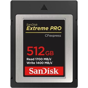 SanDisk Extreme PRO CFexpress tip B, 512GB, 1700MB/s Čitanje, 1400MB/s Pisanje