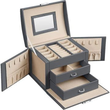 Songmics Kutija za nakit s 2 ladice i ogledalom