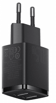 BASEUS Compact kućni punjač, 2 x USB 10,5 W, crni (CCXJ010201)