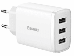 BASEUS Kompaktni kućni punjač, 3 x USB 17W, bijeli (CCXJ020102)