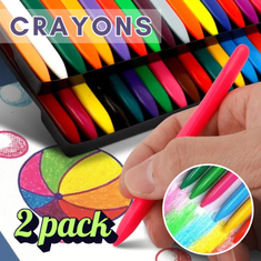 Netscroll 2x Set ekoloških voštanih bojica 24 komada, kompaktne, vodootporne, živopisne boje, sigurne za djecu i odrasle, idealne za školu i poklon, Crayons, upgrade