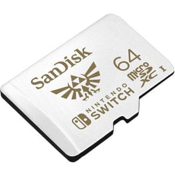 SanDisk MicroSDXC za Nintendo Switch 64GB, do 100MB/s čitanje, 60MB/s pisanje, U3, C10, A1, UHS-1