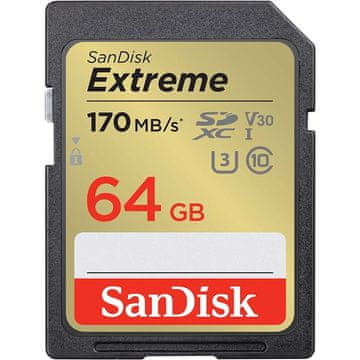 SanDisk Extreme 64GB SDXC memorijska kartica + 1 godina RescuePRO Deluxe do 170MB/s & 80MB/s čitanje/upis
