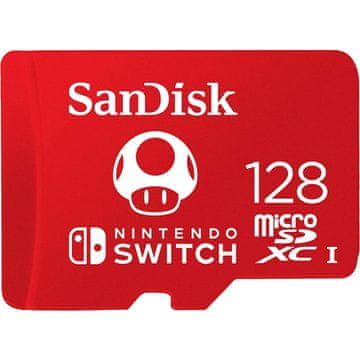 SanDisk MicroSDXC kartica za Nintendo Switch 128GB, do 100MB/s Brzina čitanja, 60MB/s Brzina pisanja, U3, C10, A1, UHS