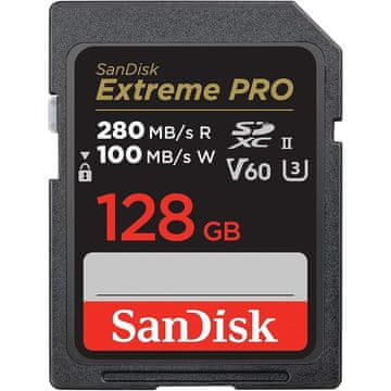 SanDisk Extreme PRO 128GB V60 UHS-II SD, 280/100MB/s,V60,C10,UHS-II