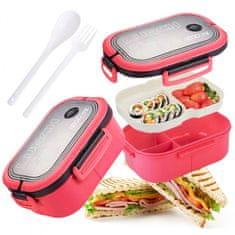 LIVEFY kutija za ručak s priborom za jelo Lunch 1.2l, ružičasta