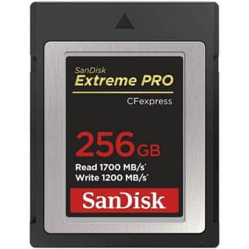 SanDisk Extreme PRO CFexpress Tip B, 256GB, 1700MB/s Čitanje, 1200MB/s Pisanje