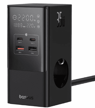 BASEUS stanica za punjenje, 6 priključaka 2xAC, 2xUSB, 2xUSB-C, 35W (E00023606113-00)