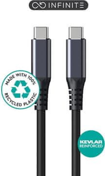 eSTUFF USB-C na USB-C kabel USB4 Gen3x2, 1,2m 240W, 40Gbps, 8K60Hz