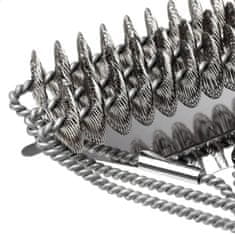 Netscroll Četka za roštilj s metalnim strugalom, sigurna i učinkovita, strugalo za roštilj, nehrđajući čelik, 43 cm, za sve vrste rešetki, BrushGrill