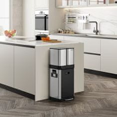 VonHaus Trojni koš za otpad smeće od nehrđajućeg čelika 32L