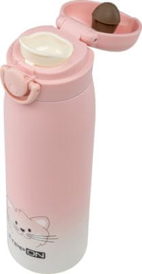  FreeOn termo steklenička, 480 ml, muca pink