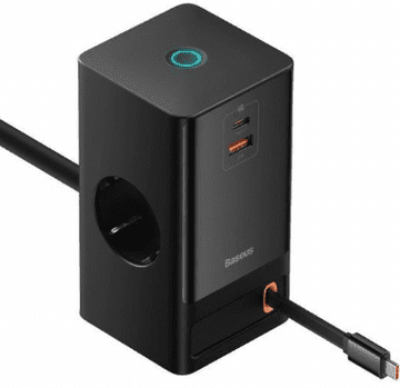 BASEUS PowerCombo kućni punjač, 65W, crni (PSLR000301)