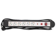 Well EXTS-6S3M-PROT-02-WL električni produžni kabel s prenaponskom zaštitom, 6x SCHUKO, 16A, 3500W