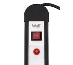 Well EXTS-6S3M-PROT-02-WL električni produžni kabel s prenaponskom zaštitom, 6x SCHUKO, 16A, 3500W