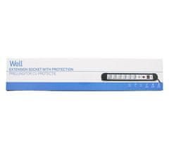Well EXTS-6S3M-PROT-02-WL električni produžni kabel s prenaponskom zaštitom, 6x SCHUKO, 16A, 3500W