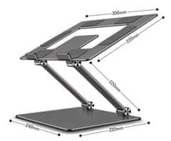Severno Podesivi, aluminijski, ergonomski, X-PRO stalak za prijenosno računalo