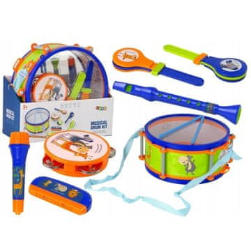 Lean-toys Glazbeni set od 9 plastičnih dječjih glazbenih instrumenata za početnike