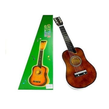 Lean-toys Klasična drvena gitara za početnike za djecu 60 cm smeđa