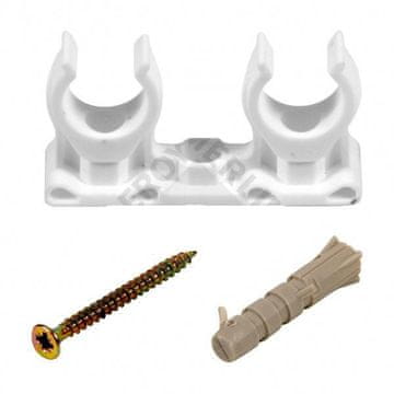 Tycner Dvostruki držač za cijev 20 mm - set od 5 komada