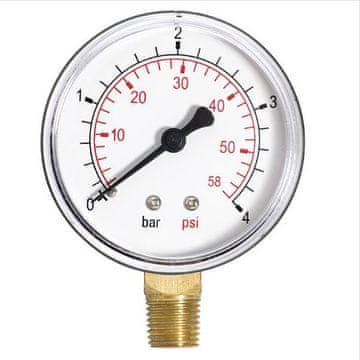 Ferro Mjerač tlaka vode 63 mm 10 bar 1/4” s bočnim ulazom