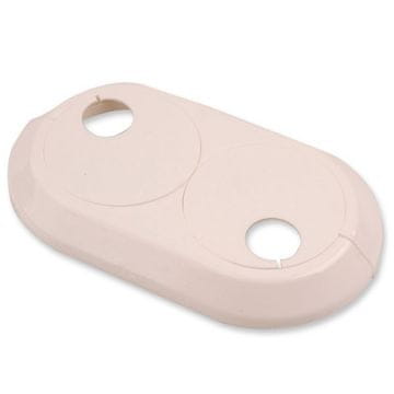Tycner Dvostruka bijela rozeta (plastična ogrlica za pokrivanje cijevi radijatora) 18 mm
