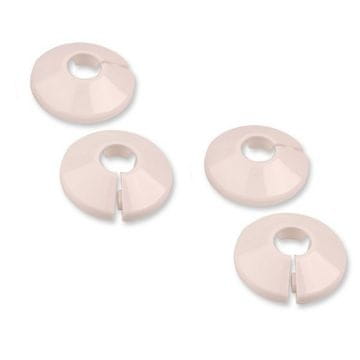 Tycner 2 kom x 2 bijele rozete (plastična ogrlica za pokrivanje cijevi radijatora) 28 mm
