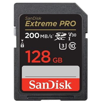 SanDisk Extreme PRO 128GB SDXC memorijska kartica 200MB/s & 90MB/s Čitanje/Pisanje UHS-I, Klasa 10, U3