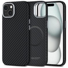 Tech-protect Ion Carbon MagSafe maska za iPhone 15, crno/srebro
