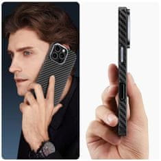 Tech-protect Ion Carbon MagSafe maska za iPhone 14, crno/srebro