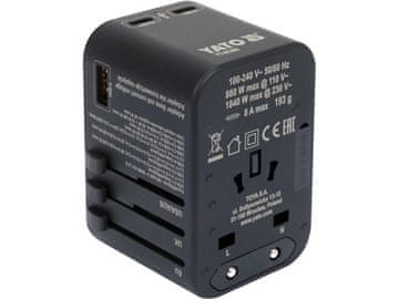 UNIVERZALNI PUTNI ADAPTER USB-C PD 65W - YT-81303