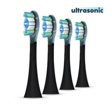 Ultrasonic Ultrasonic nastavci za Philips Sonicare C3 Premium Plaque Defense, 4 komada, crni
