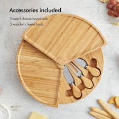 VonShef Višeslojna daska s priborom od bambusa