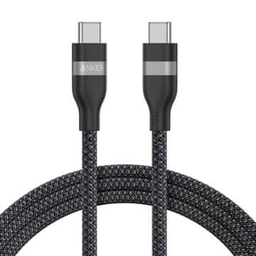 Anker Pleteni USB-C na USB-C kabel 240 W, 1,8m, crn