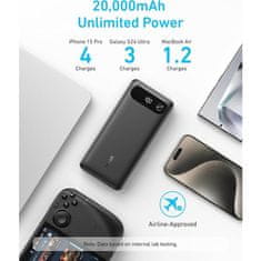 Anker Powerbank 20000 mAh, 87W s ugrađenim USB-C kabelom, crn