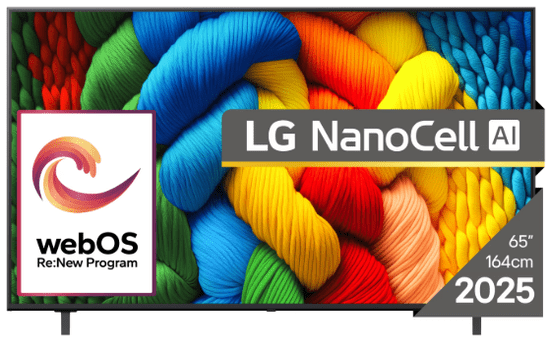 LG NANO80 AI TV, 165 cm, 4K (65NANO80A3B.AEU)