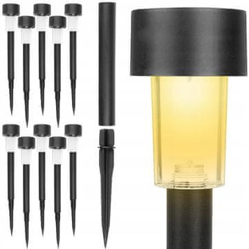 Malatec 10x solarna podna LED vrtna lampa toplo bijela boje 37 cm