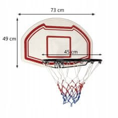 Kruzzel Viseći košarkaški koš 45 cm s tablom 73 cm