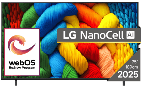 LG NANO80 AI TV, 190,5 cm, 4K (75NANO80A3B.AEU)