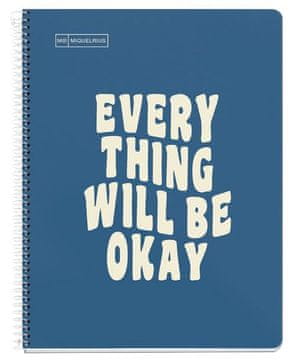 Miquelrius Sveska A4, s linijama, 80 listova, 90g, MESSAGES moder