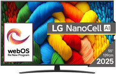 LG NANO81 AI TV, 4K, 139 cm (55NANO81A3A.AEU)