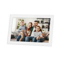 Krüger&Matz Digitalni okvir za fotografije osjetljiv na dodir FRAMEO Wi-Fi zvučnik 10,1″ bijeli + aplikacija