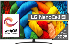 LG NANO81 AI TV, 4K, 165 cm (65NANO81A3A.AEU)