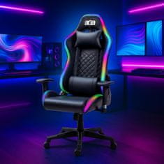 Aga Gaming stolica s RGB osvjetljenjem Crna
