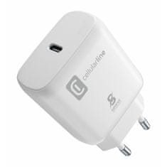 CellularLine USB-C kućni punjač, 25 W, bijeli (ACHSMUSBCPD25WW)