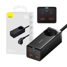 BASEUS Baseus GaN3 Pro punjač s 2x USB + 2x USB-C + AC, 100W, crni