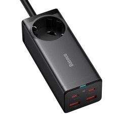 BASEUS Baseus GaN3 Pro punjač s 2x USB + 2x USB-C + AC, 100W, crni