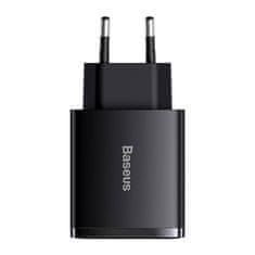 BASEUS Baseus Compact Quick Charger, 30W, 2xUSB, USB-C, PD, brzo punjenje, crni